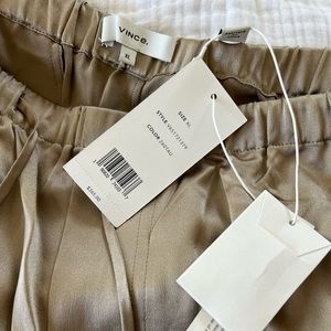 Vince Gold Silk Flowy Pants XL NWT